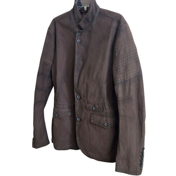 Rogue State Mens NWOT Brown Military/Utility Jacket-Cotton-Seam Details-Rugged L - Picture 3 of 15